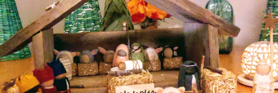 Jesus manger scene used in music video for Lo How A Rose E'er Blooming